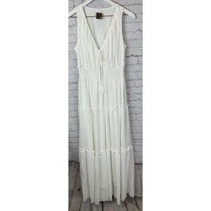 TAYLOR Women’s White V-Neck Tiered Maxi Dress White Size 4